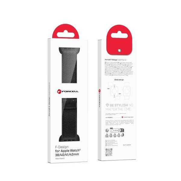 Emballage Bracelet APPLE Watch Milanais Noir avec fermoir en acier 38-40-41-42 mm
