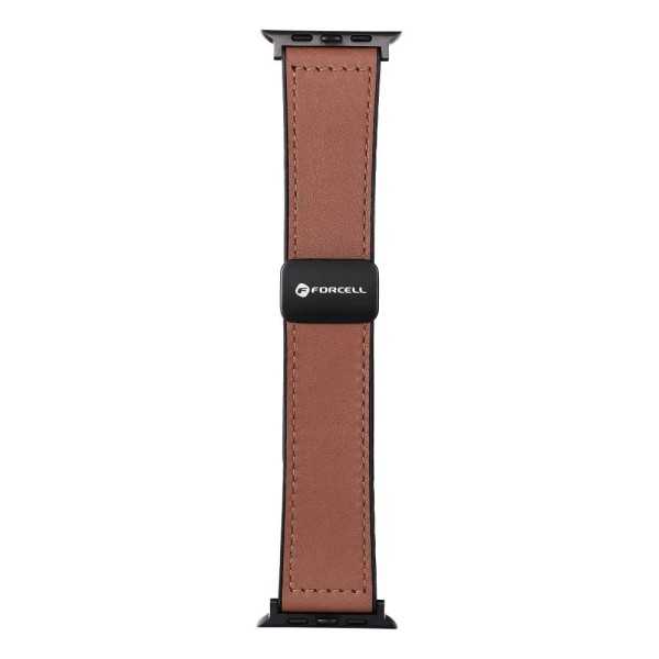 Bracelet APPLE Watch Moderne Marron magnétique en similicuir