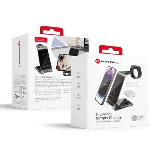 Emballage FORCELLE F-ENERGY Support de charge 3 en 1 applewatch samsungwatch et qi