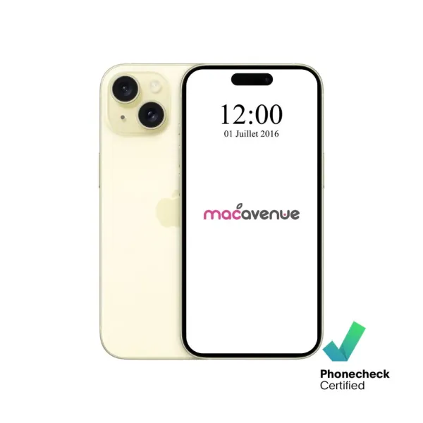 APPLE iPhone 15 Jaune - Occasion