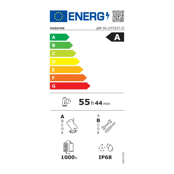 Etiquette énergétique MOTOROLA Moto G86 - Neuf
