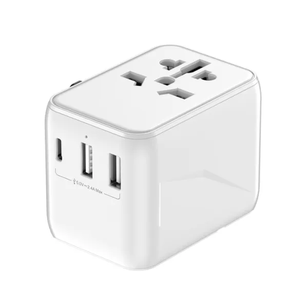 MYWAY ADAPTATEUR UNIVERSEL DE VOYAGE 12W USB-C 2 USB-A