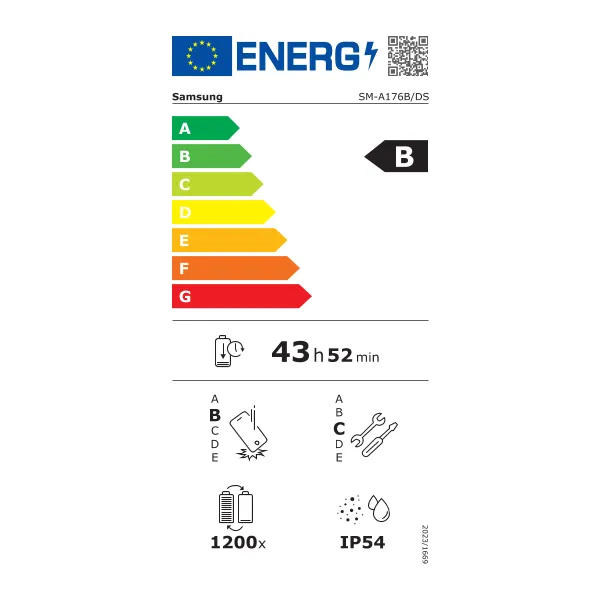 Etiquette énergétique SAMSUNG Galaxy A17 - Neuf