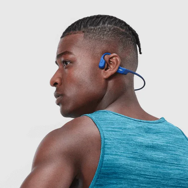SHOKZ OpenRun Bleu - Ecouteurs bluetooth TWS à conduction osseuse