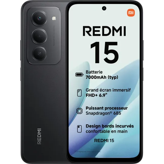 XIAOMI Redmi 15 Noir - Neuf