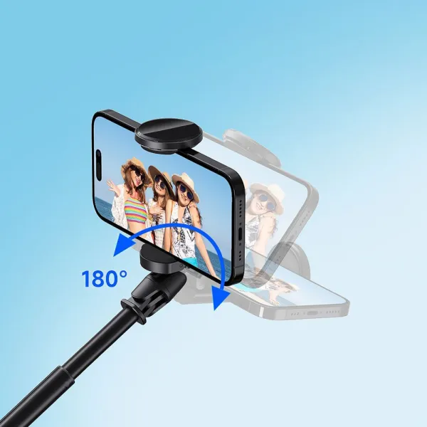 FORCELL F-GRIP F170XL Perche à selfie noire 1,70m avec télécommande sans fil