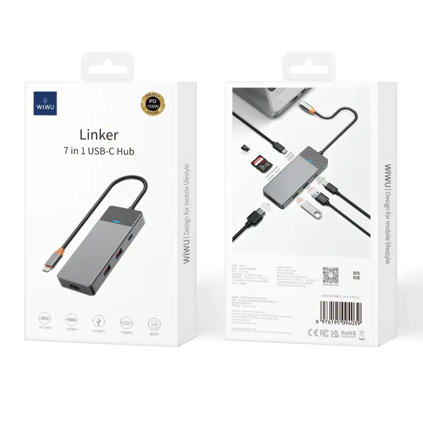 Emballage WIWU HUB USB-C 7 en 1 multifonction