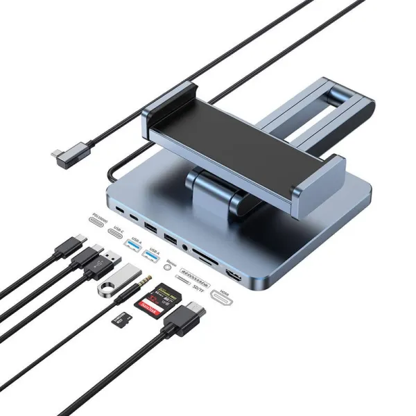 WIWU Support Tablette avec Hub USB-C 8 en 1