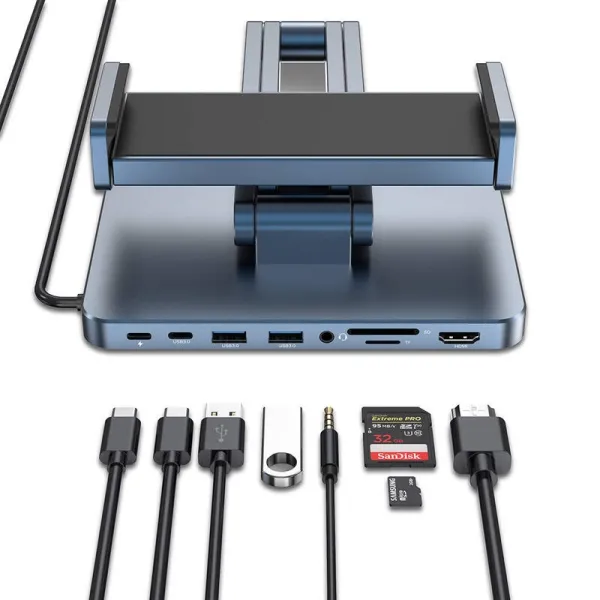 WIWU Support Tablette avec Hub USB-C 8 en 1