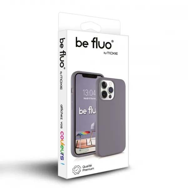 MOXIE BeFluo Coque iPhone 15 gris lavande