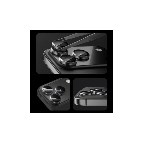 BENKS Protecteur d'objectif caméra en verre trempé noir iPhone 17 Pro/Pro Max