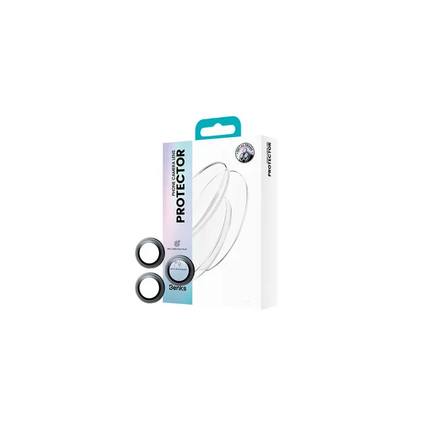 BENKS Protecteur d'objectif caméra en verre trempé noir iPhone 17 Pro/Pro Max