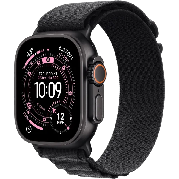APPLE Watch Ultra 3 Bracelet Alpine Noir Boitier Titane noir