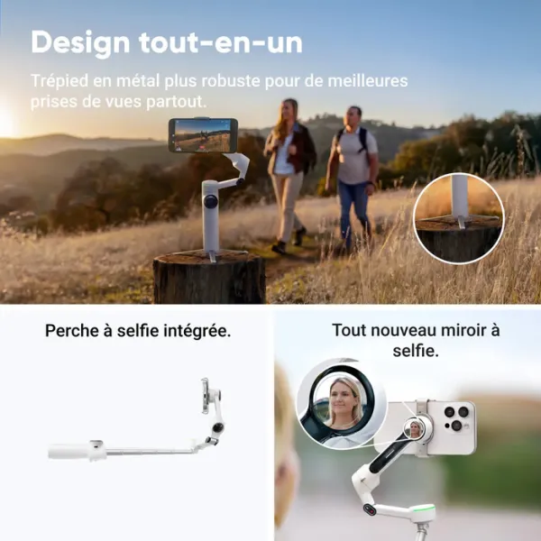 ARASHI INSTA360 FLOW 2 AI tracker Trépied / Perche à selfie