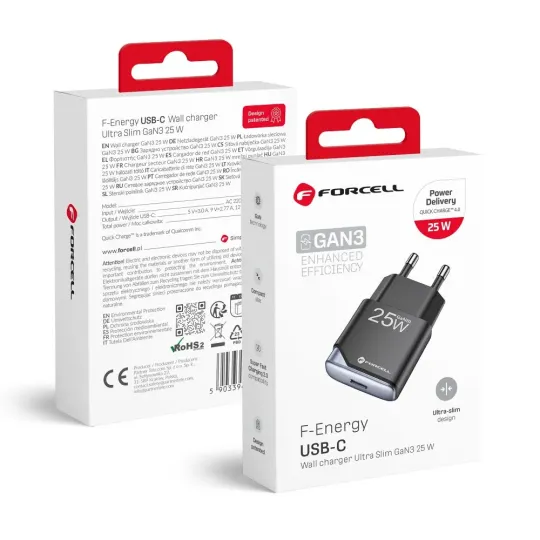 FORCELL F-ENERGY Chargeur de voyage 25W câble USB-C