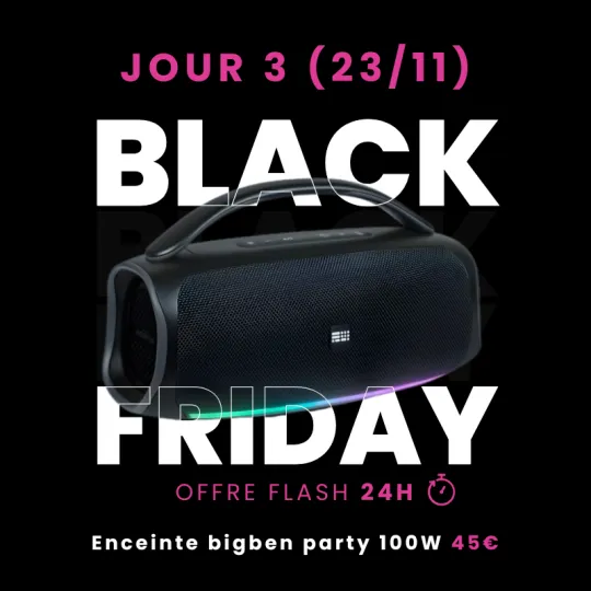 Offre Flash Black Friday BIGBEN Party Enceinte Bluetooth 100W Lumineuse