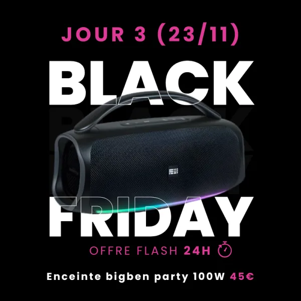 Offre Flash Black Friday BIGBEN Party Enceinte Bluetooth 100W Lumineuse