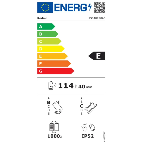 XIAOMI Redmi Pad 2 11" - Neuf Etiquette énergétique