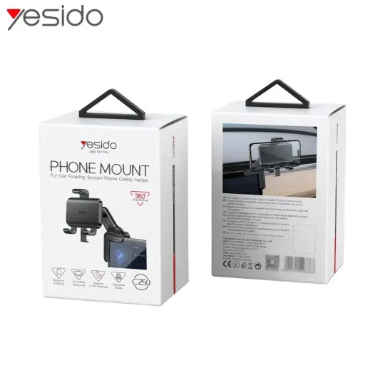 YESIDO Support de smartphone pour fixation sur angle d'écran voiture