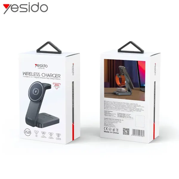 YESIDO Station de charge sans fil 4 en 1