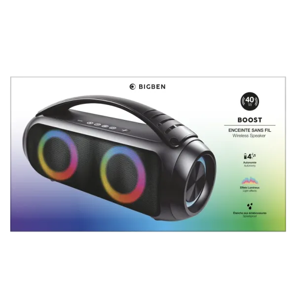 BIGBEN Boost Enceinte Bluetooth lumineuse et étanche