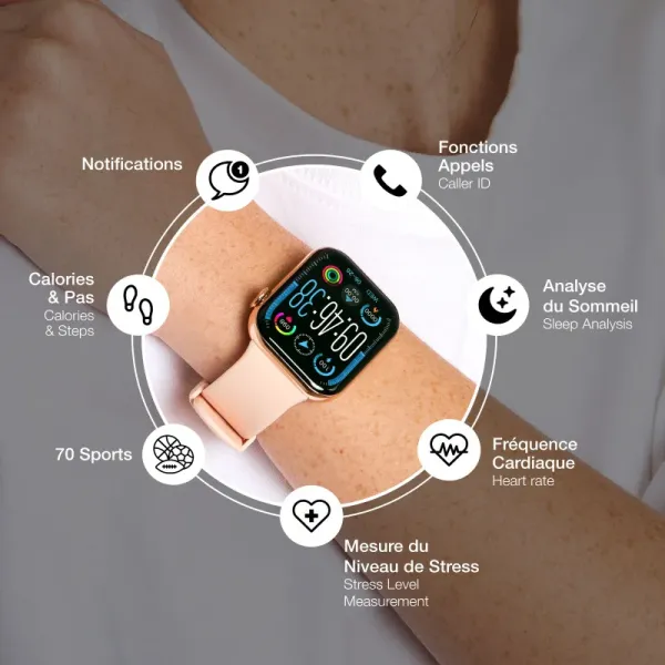 BIGBEN Square Montre connectée - Neuf Rose