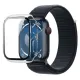 FORCE Coque pour Apple Watch 7/8/9 transparente avec contours noirs