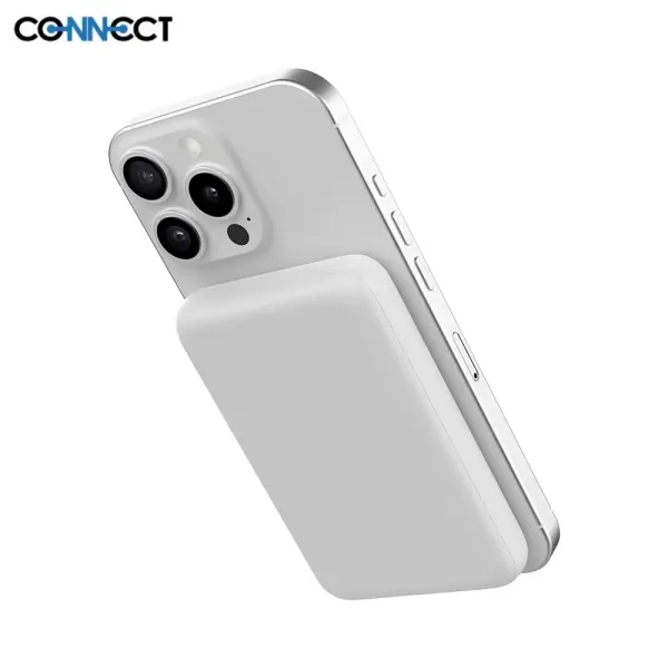 CONNECT Batterie Externe Power Bank sans Fil MagSafe 10000mAh 15W blanc