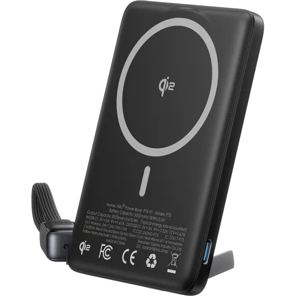 INIU MagPro Slim Powerbank sans fil MagSafe/Qi 5000mAh 15W Noir
