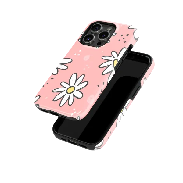 Pink Daisies | Coque de téléphone 3D 2en1 Ultra-résistante
