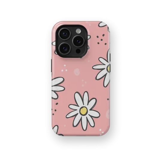 Pink Daisies | Coque de téléphone 3D 2en1 Ultra-résistante