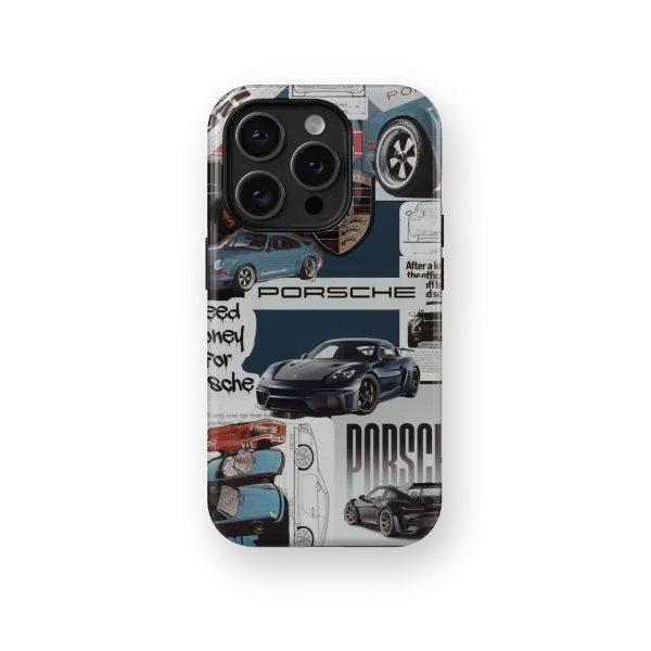 Porsche Scrapbooking | Coque de téléphone 3D 2en1 Ultra-résistante