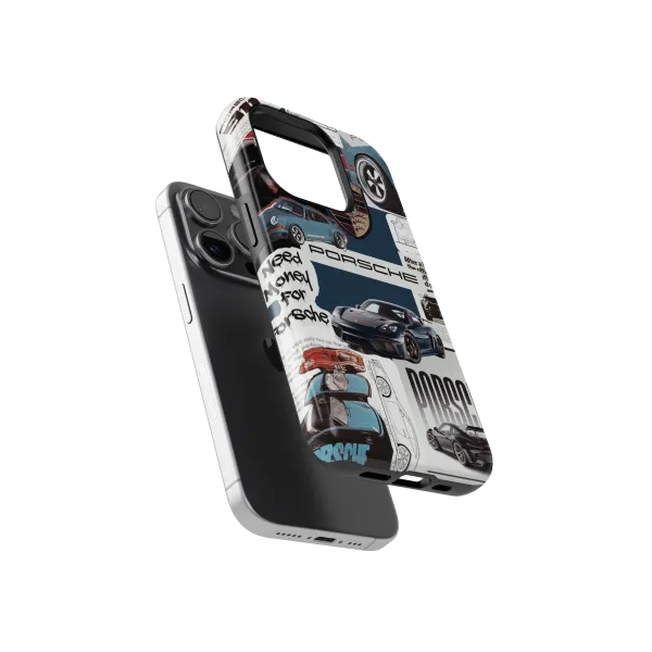 Porsche Scrapbooking | Coque de téléphone 3D 2en1 Ultra-résistante