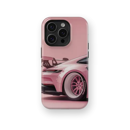 Pink Porsche RWB | Coque de téléphone 3D 2en1 Ultra-résistante