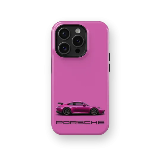 Flashy Pink Porsche | Coque de téléphone 3D 2en1 Ultra-résistante