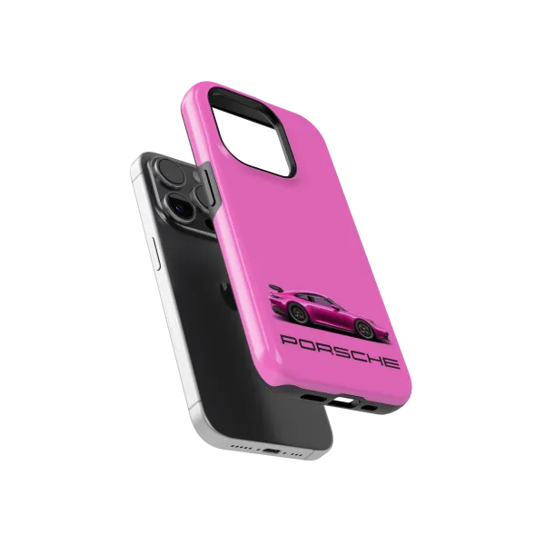 Flashy Pink Porsche | Coque de téléphone 3D 2en1 Ultra-résistante