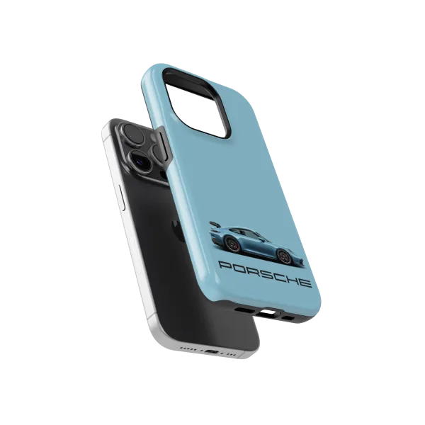 Blue Porsche | Coque de téléphone 3D 2en1 Ultra-résistante