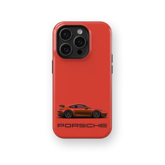 Red Porsche | Coque de téléphone 3D 2en1 Ultra-résistante