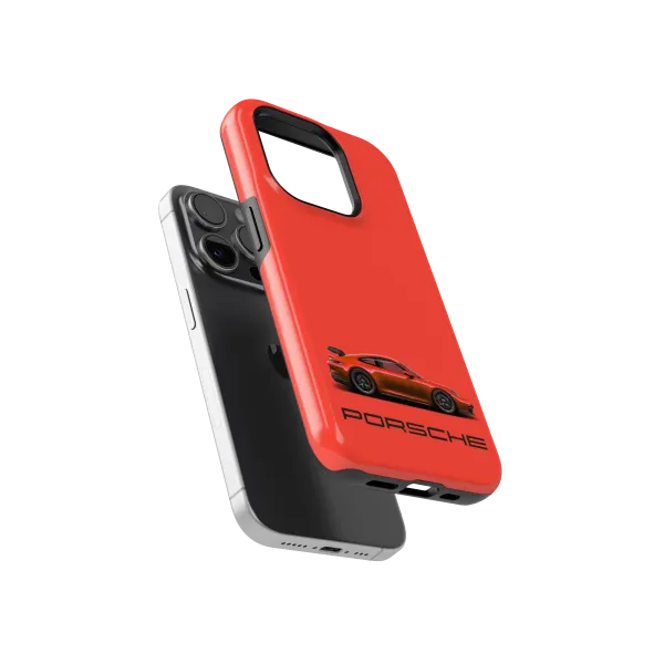 Red Porsche | Coque de téléphone 3D 2en1 Ultra-résistante