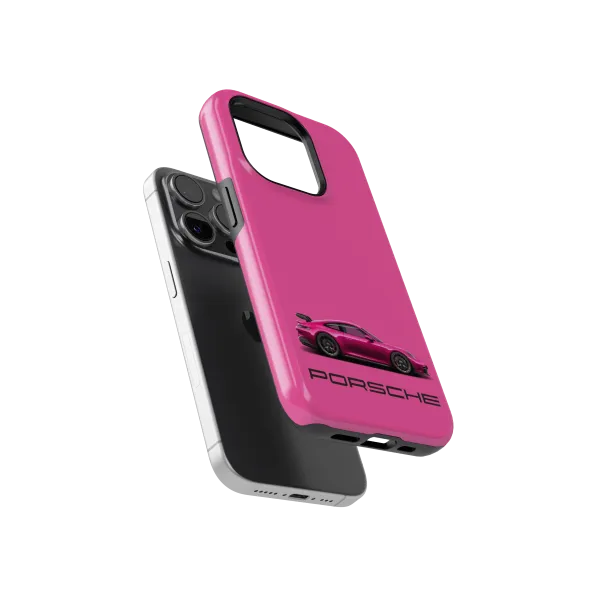 Pink Porsche | Coque de téléphone 3D 2en1 Ultra-résistante