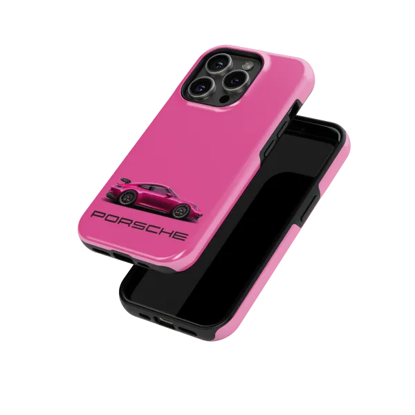 Pink Porsche | Coque de téléphone 3D 2en1 Ultra-résistante