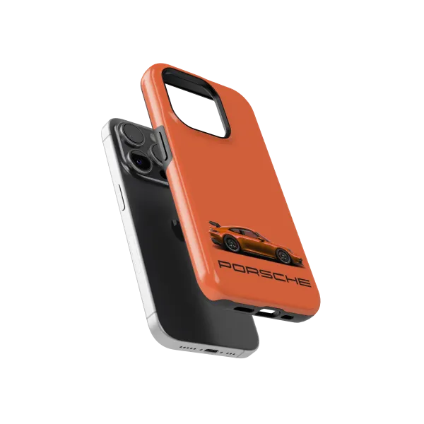 Orange Porsche | Coque de téléphone 3D 2en1 Ultra-résistante
