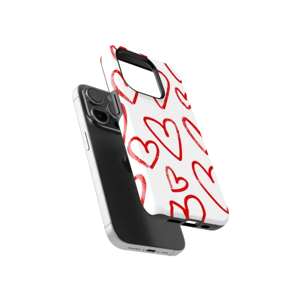 Heart Drawing | Coque de téléphone 3D 2en1 Ultra-résistante