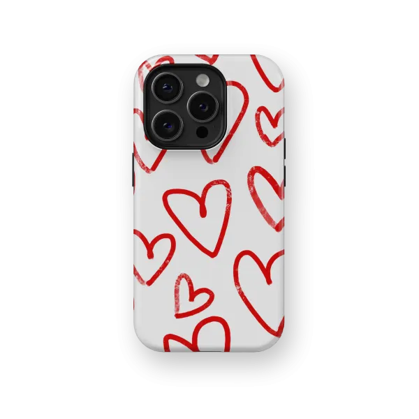 Heart Drawing | Coque de téléphone 3D 2en1 Ultra-résistante
