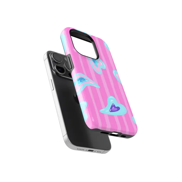 Gloss Hearts | Coque de téléphone 3D 2en1 Ultra-résistante