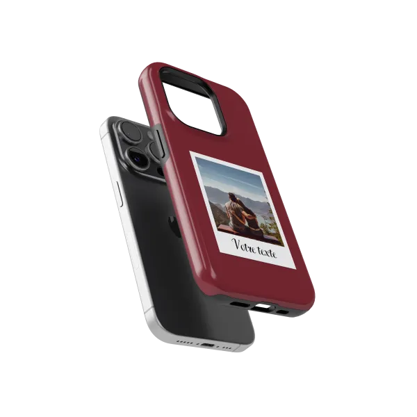 Polaroid Moments - Dark Red | Coque de téléphone 3D 2en1 Ultra-résistante