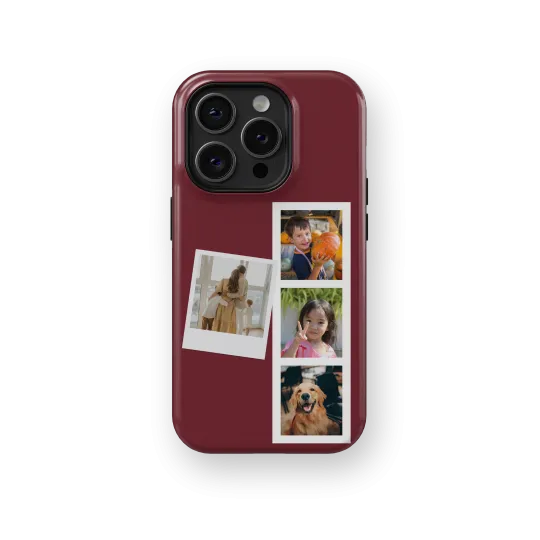 Memory Collage - Dark Red | Coque de téléphone 3D 2en1 Ultra-résistante