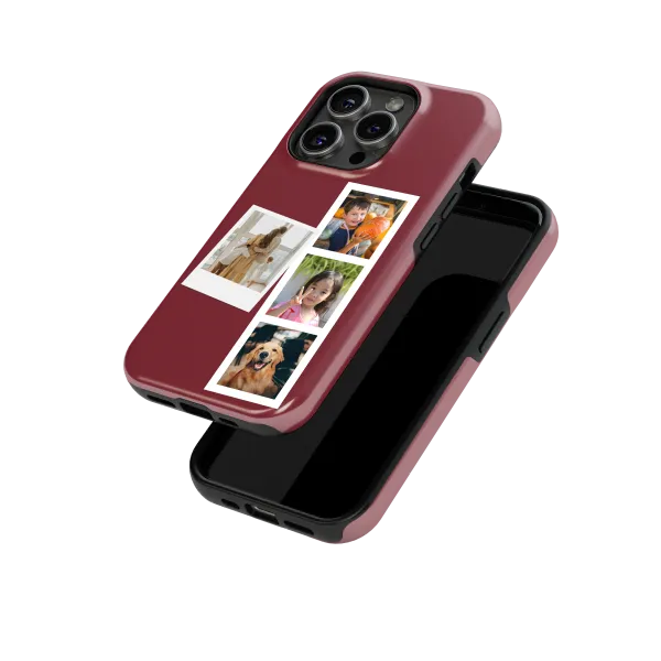 Memory Collage - Dark Red | Coque de téléphone 3D 2en1 Ultra-résistante