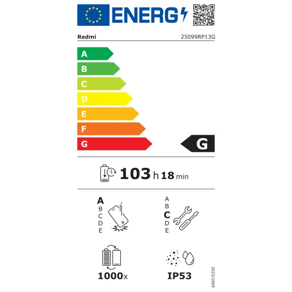 Etiquette énergétique XIAOMI Redmi Pad 2 Pro - Neuf