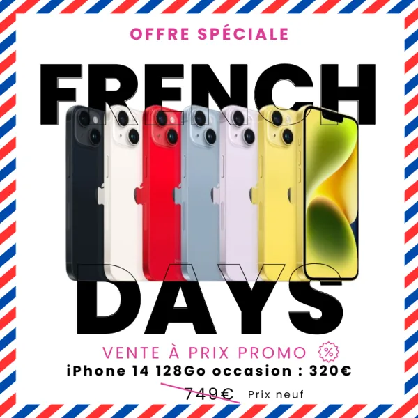 FRENCH DAYS - iPhone 14 128Go - Occasion à seulement 320€